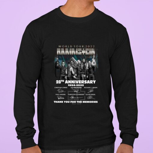 Premium 28th anniversary 1994-2022 Rammstein World Tour 2022 thank you for the memories signatures shirt 3