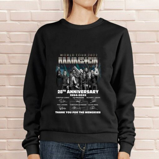 Premium 28th anniversary 1994-2022 Rammstein World Tour 2022 thank you for the memories signatures shirt 4