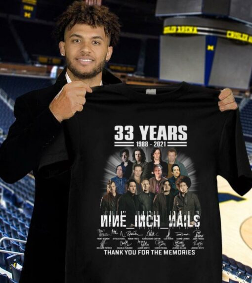 Hot 33 years 1988-2021 NIN Nine Inch Nails thank you for the memories signatures shirt 1