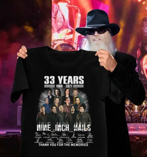 Hot 33 years 1988-2021 NIN Nine Inch Nails thank you for the memories signatures shirt 3