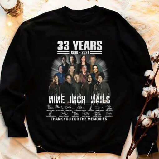 Hot 33 years 1988-2021 NIN Nine Inch Nails thank you for the memories signatures shirt 4