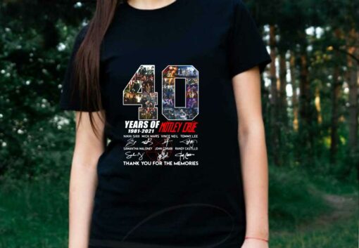 40 Years Of 1981 2021 Motley Crue Thank You For The Memories Signatures Shirt, 40 Years Motley Crue Shirt 2