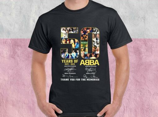 50 Year Of The Abba Band 1972-2022 Signatures Thank You For The Memories Shirt, Abba Band For Men Shirt 1