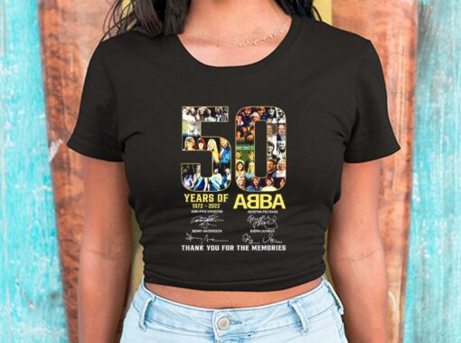 50 Year Of The Abba Band 1972-2022 Signatures Thank You For The Memories Shirt, Abba Band For Men Shirt 2