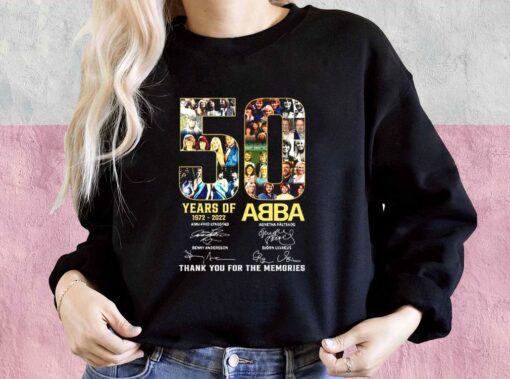 50 Year Of The Abba Band 1972-2022 Signatures Thank You For The Memories Shirt, Abba Band For Men Shirt 3