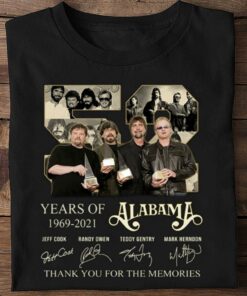 Awesome 52 years of 1969-2021 Alabama thank you for the memories signatures shirt, Jeff Cook, Randy Owen, Teddy Gentry, Mark Herndon 1 Awesome 52 years of 1969-2021 Alabama thank you for the memories signatures shirt, Jeff Cook, Randy Owen, Teddy Gentry, Mark Herndon 5