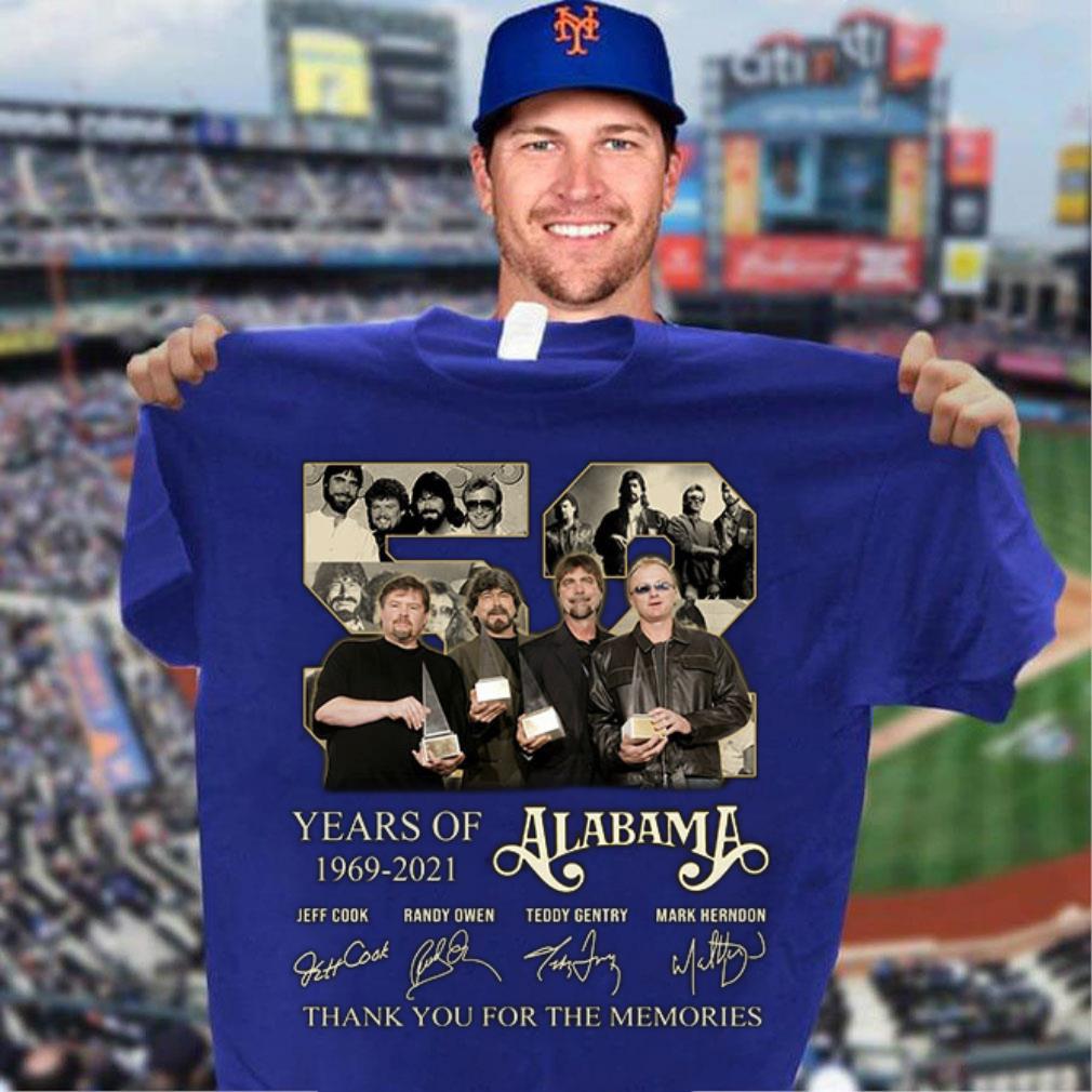 52 years of 1969-2021 Alabama thank you for the memories signatures shirt, Jeff Cook, Randy Owen, Teddy Gentry, Mark Herndon Awesome 52 years of 1969-2021 Alabama thank you for the memories signatures shirt, Jeff Cook, Randy Owen, Teddy Gentry, Mark Herndon 3