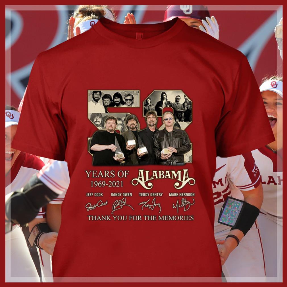52 years of 1969-2021 Alabama thank you for the memories signatures shirt, Jeff Cook, Randy Owen, Teddy Gentry, Mark Herndon Awesome 52 years of 1969-2021 Alabama thank you for the memories signatures shirt, Jeff Cook, Randy Owen, Teddy Gentry, Mark Herndon 4