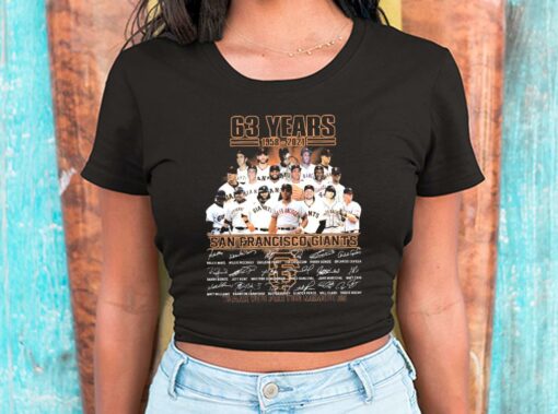 63 Years 1958-2021 San Francisco Giants Thank You For The Memories Shirt, San Francisco Giants For Men Shirt 2