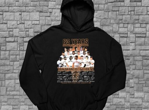 63 Years 1958-2021 San Francisco Giants Thank You For The Memories Shirt, San Francisco Giants For Men Shirt 4