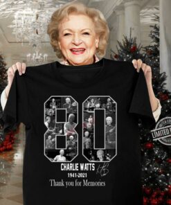 Funny 80 Charlie Watts Drummer 1941-2021 R.I.P Thank You For Memories shirt 6