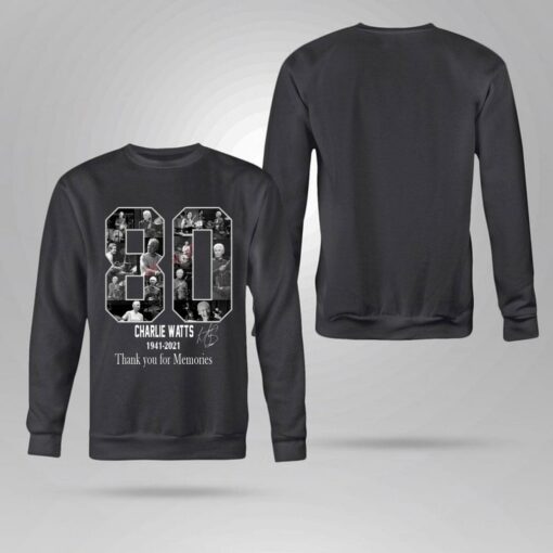 Funny 80 Charlie Watts Drummer 1941-2021 R.I.P Thank You For Memories shirt 4