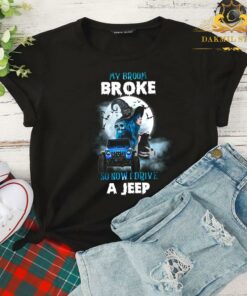 Awesome My Broom Broke So Now I Drive A Jeep Witch Halloween Shirt 4