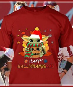 Best Baby Yoda Happy HalloThankMas Halloween Thanksgiving Christmas Shirt 7