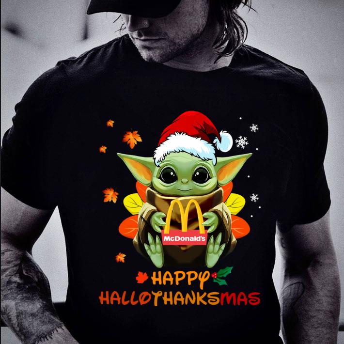 Baby Yoda Mashup Mc Donald's Happy HalloThanksMas Shirt, Halloween, Thanksgiving, Christmas