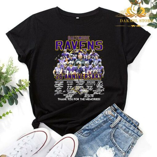 Baltimore Ravens 26th Anniversary Thank You For The Memories signature shirt 1