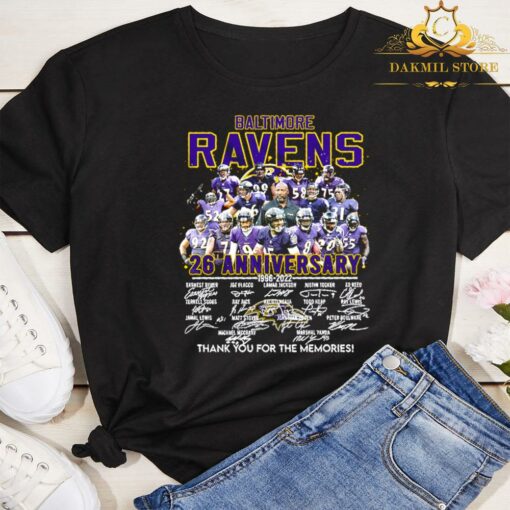 Baltimore Ravens 26th Anniversary Thank You For The Memories signature shirt 3
