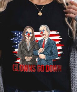 Best Biden Harris Clowns Go Down American Flag Halloween Shirt 5