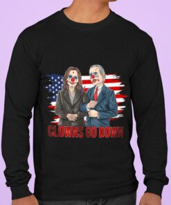 Best Biden Harris Clowns Go Down American Flag Halloween Shirt 6