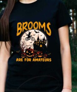 Brooms Are For Amateurs Witch Riding Bike Cycling Halloween Shirt, Brooms Are For Amteurs Witch Bike Shirt 5