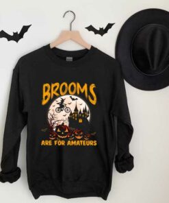 Brooms Are For Amateurs Witch Riding Bike Cycling Halloween Shirt, Brooms Are For Amteurs Witch Bike Shirt 6