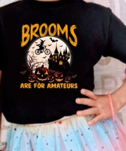 Brooms Are For Amateurs Witch Riding Bike Cycling Halloween Shirt, Brooms Are For Amteurs Witch Bike Shirt 7
