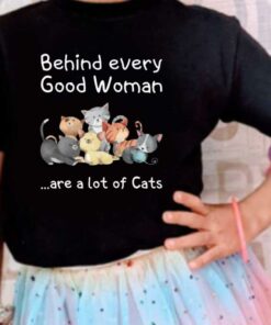 Cat Behind Every Good Shirt, Cat Behind Every Good Woman Are A Lot Of Cats Shirt 7