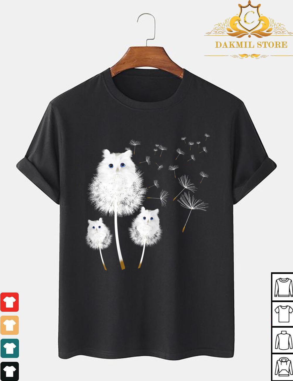 Cat Dandelion amazing Flower Cat lover women girls Shirt,Dandelion Shirt