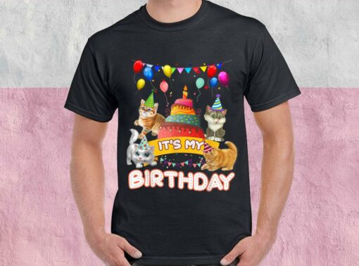 Cat Day Shirt, Cat It's My Birthday Shirt, It's My Birthday Cat For Men Shirt 1