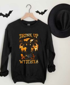 Cat Witch Dragon Moon Pumpkins Skull Halloween Shirt, Cat Dragon Drink Up Shirt 6