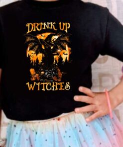 Cat Witch Dragon Moon Pumpkins Skull Halloween Shirt, Cat Dragon Drink Up Shirt 7