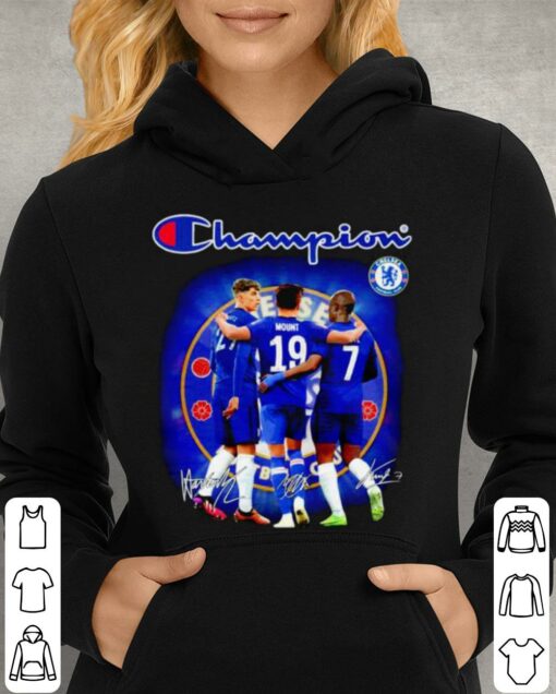 Hot Champion Chelsea FC Signatures Shirt, Kai Havertz, Mason Mount, N Golo Kante 4