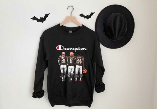 Champion Cleveland Browns Best Player Signatures Shirt, Logo Champion Cleveland Browns Mayfield Ward Chubb Shirt 3