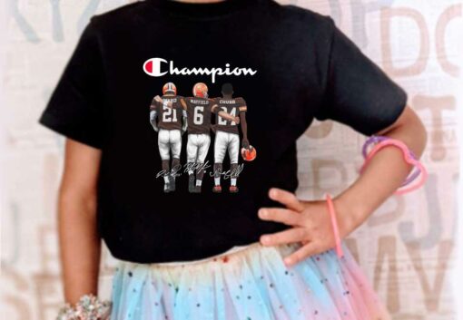 Champion Cleveland Browns Best Player Signatures Shirt, Logo Champion Cleveland Browns Mayfield Ward Chubb Shirt 4