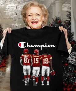 Funny Champion Kansas City Chiefs Patrick Mahomes NFL Football Signatures Shirt 6