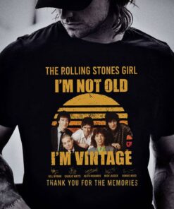 Premium Charlie Watts The Rolling Stones I'm Not Old I'm Vintage Signatures Thank Memories Shirt, Mick Jagger, Keith Richards, Ronnie Wood, Bill Wyman 5
