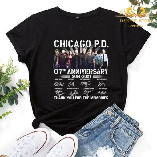 Chicago PD 07th Anniversary 2014-2021 Thank You For The Memories signature shirt 1