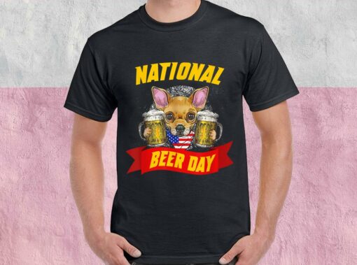 Chihuahua National Beer Day American Flag Shirt, Chihuahua For Men Shirt 1