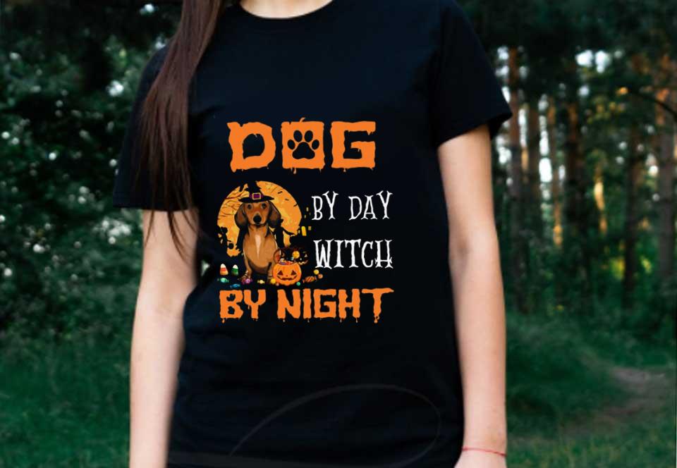 Dachshund Day By Day Witch Shirt, Dachshund Dog By Day Witch By Night Halloween Shirt Dachshund Day By Day Witch Shirt, Dachshund Dog By Day Witch By Night Halloween Shirt 2
