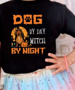 Dachshund Day By Day Witch Shirt, Dachshund Dog By Day Witch By Night Halloween Shirt 3 Dachshund Day By Day Witch Shirt, Dachshund Dog By Day Witch By Night Halloween Shirt 7