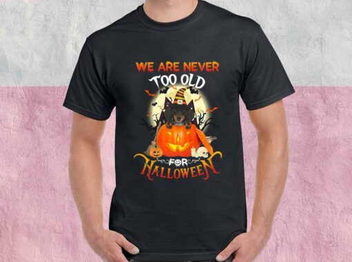 Dachshund Witch Pumpkin We Are Never Too Old For Halloween Shirt, Dachshund Halloween For Men Shirt 1