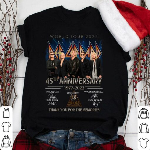 Awesome Def Leppard Band World Tour 2022 45th anniversary 1977-2022 Thank You For The Memories Signatures Shirt 1