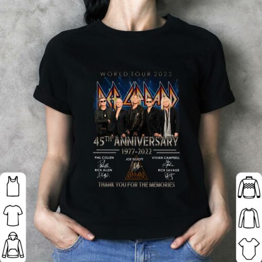 Awesome Def Leppard Band World Tour 2022 45th anniversary 1977-2022 Thank You For The Memories Signatures Shirt 3