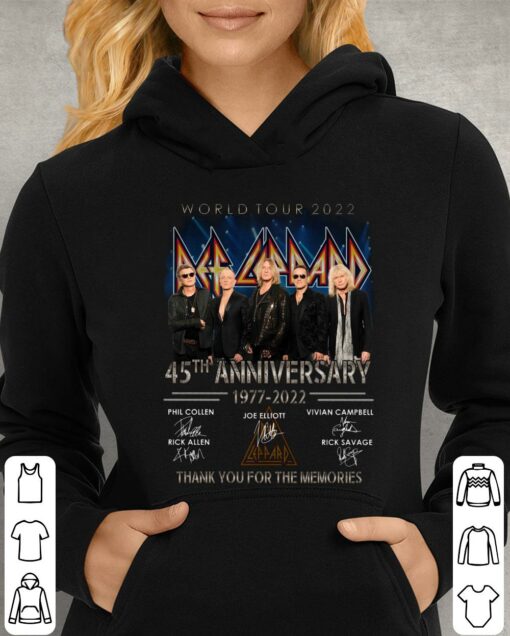 Awesome Def Leppard Band World Tour 2022 45th anniversary 1977-2022 Thank You For The Memories Signatures Shirt 4