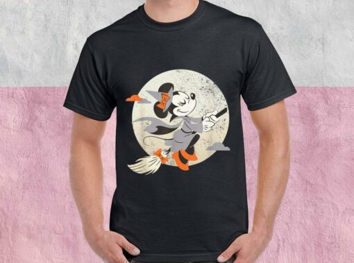Disney Minnie Mouse Flying Witch Costume Halloween Shirt, Disney Minnie Mouse Halloween For Men Shirt 1
