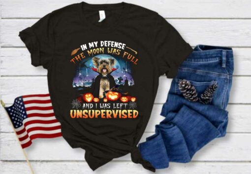 Dracula Halloween Shirt, Dracula Vampire Dog In My Defense The Moon Was Full And I Was Left Unsuowevised Shirt 1