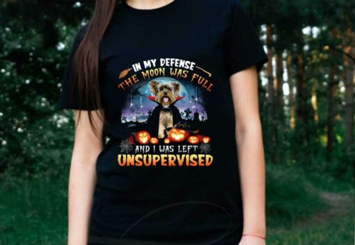 Dracula Halloween Shirt, Dracula Vampire Dog In My Defense The Moon Was Full And I Was Left Unsuowevised Shirt 2