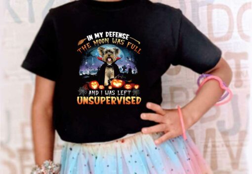 Dracula Halloween Shirt, Dracula Vampire Dog In My Defense The Moon Was Full And I Was Left Unsuowevised Shirt 4