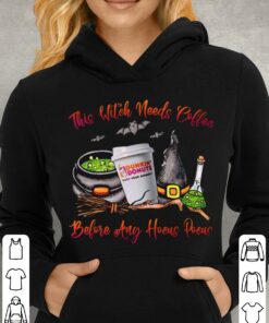 Best Dunkin Donuts Halloween This Witch Needs Coffee Before Any Hocus Pocus Shirt 7
