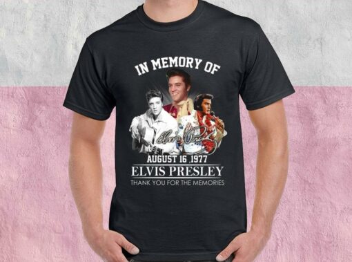 Elvis Presley Shirt, In Memory Of August 16 1977 Elvis Presley Thank You For The Memories For Men Shirt 1
